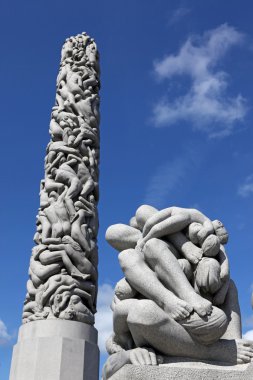 Oslo, Norveç-jule 26: heykel vigeland Park Oslo, Norveç