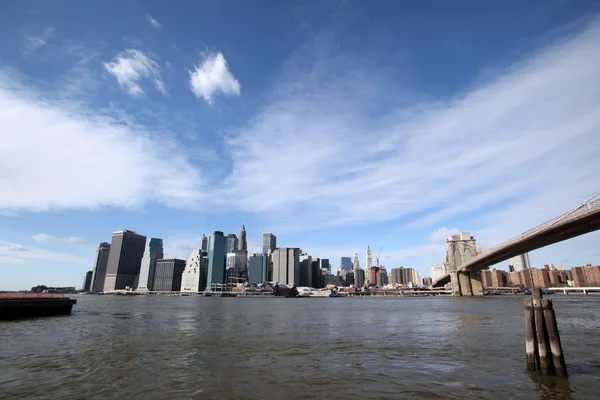 Manhattan och brooklyn bridge, new york, usa — Stockfoto