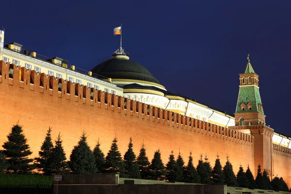 Kremlin wall, Senate and Senate tower in Red Square — Stock Photo, Image