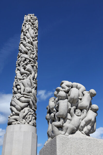 Statues in Vigeland park in Oslo, Norway