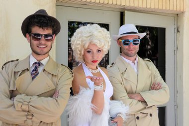 Barcelona İspanya - 16 Haziran: taklitçi Marylin Monroe ve çocuklar