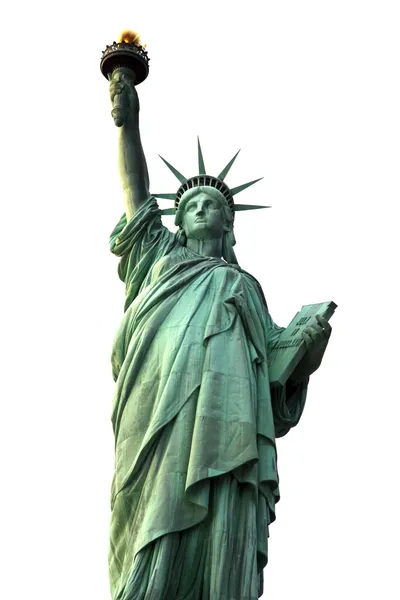 Statue de la Liberté de NY isolée sur blanc, USA — Photo