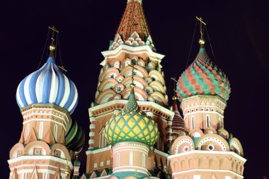 şefaat cathedral st. basil kubbe kırmızı kare üzerinde mosc's.