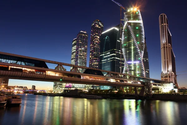 Beautiful night view Skyscrapers City international business cen — Stock Photo, Image