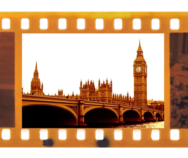 Pellicola fotografica cornice vintage con Big Ben — Foto Stock