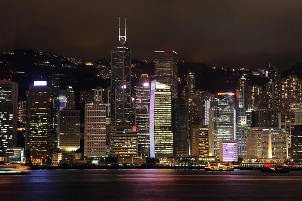 Χονγκ Κονγκ στη νύχτα — Φωτογραφία Αρχείου