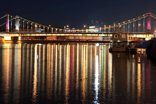 Krymsky Bridge (or Crimean Bridge) across Moskva River — Stock Photo, Image