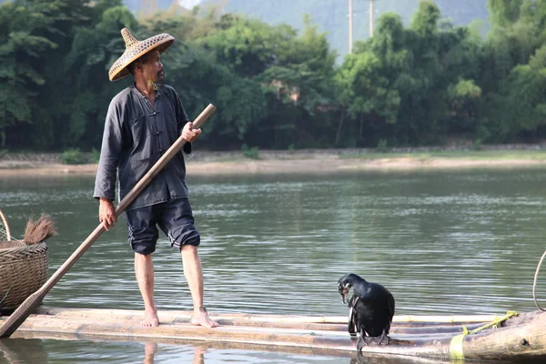 Chinese man fishing — Stock Photo, Image