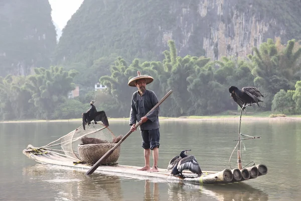 Chiński człowiek połowów — Zdjęcie stockowe