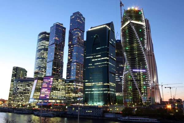 Famous and Beautiful night view Skyscrapers City international business center — Stock Photo, Image