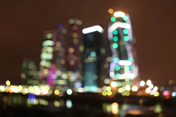 Staden suddig nattlampa, abstrakt xmas ljus — Stockfoto