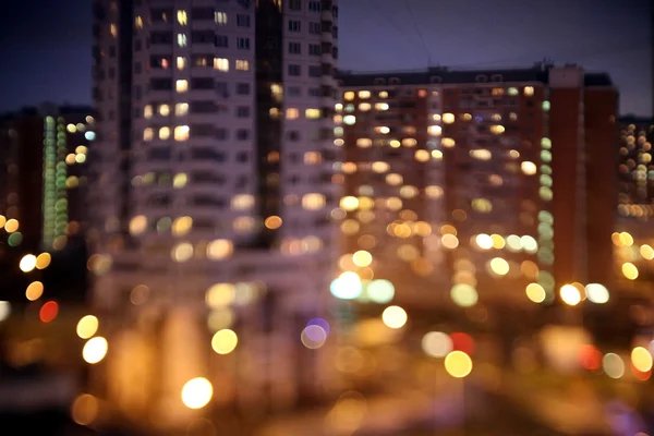 Abstrakte Lichter, Blitzkreis, nächtliche Stadt — Stockfoto