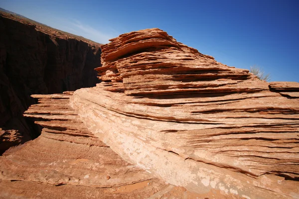 Formação de rochas na curva da ferradura em Utah, EUA — Fotografia de Stock