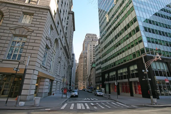 Newyorské mrakodrapy v Manhattanu, broadway a beaver st, usa — Stock fotografie