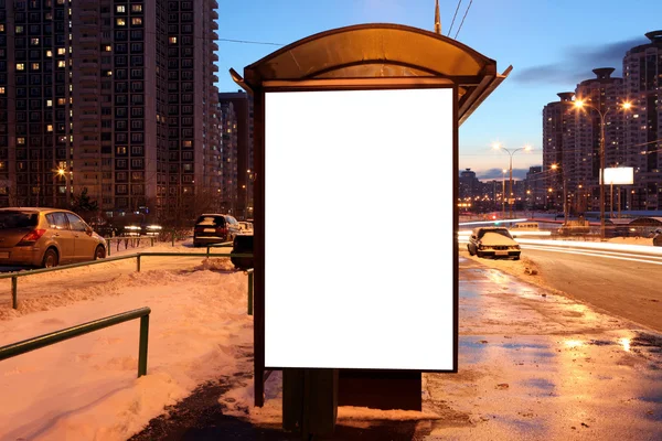 Blank sign at bus stop — Stock Photo, Image