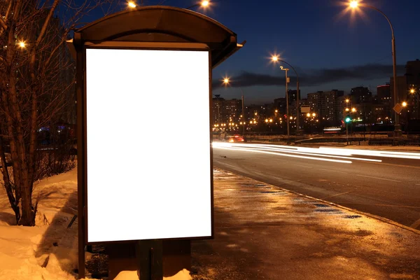 Blank sign at bus stop — Stock Photo, Image