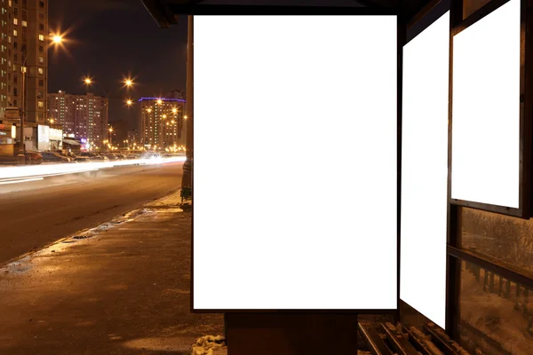 Blank sign at bus stop — Stock Photo, Image