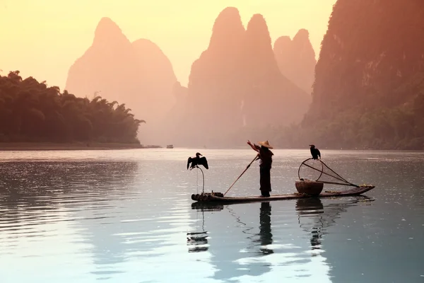 Pêche chinoise homme — Photo