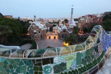 Barselona, İspanya 'da Park Guell.