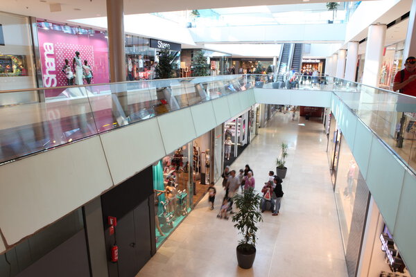 Interior view of Shopping center Las Arenas in Barcelona.