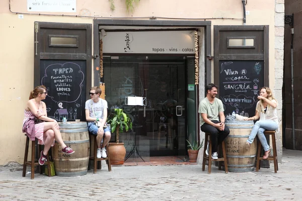 Straat café van barcelona — Stockfoto