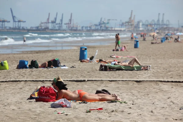 Plaża w Walencji, Hiszpania — Zdjęcie stockowe