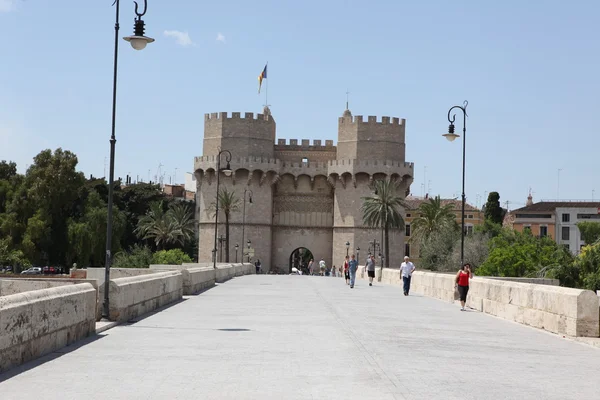 Serranos kuleleri, Valencia'da bir ortaçağ kapısı. — Stok fotoğraf