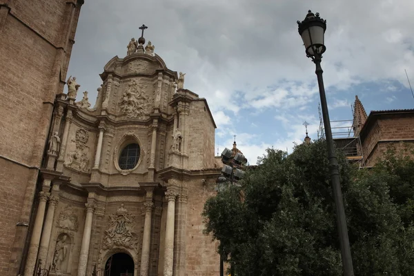 Valencia, Spain - facade of the Cathedral Church — Stock Photo, Image