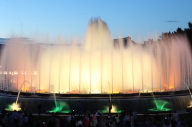 Fountain in Barcelona clipart