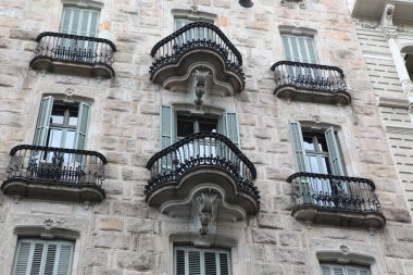 Beautiful building with balconies clipart