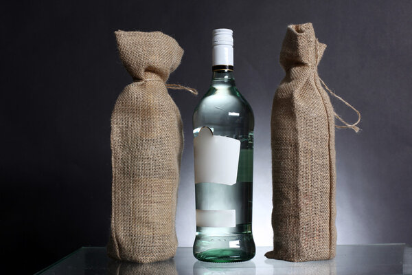 Bag for water or alcohol with bottle