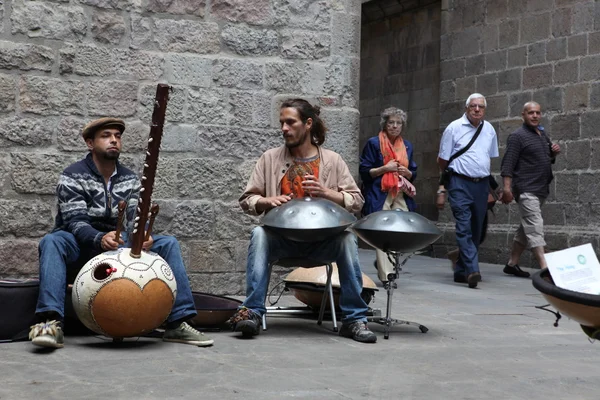 Street musicians, Barcelona, Spain — Stock Photo, Image