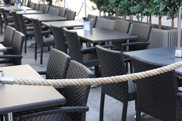 カフェ オスロ、ノルウェーの外のテーブル — ストック写真