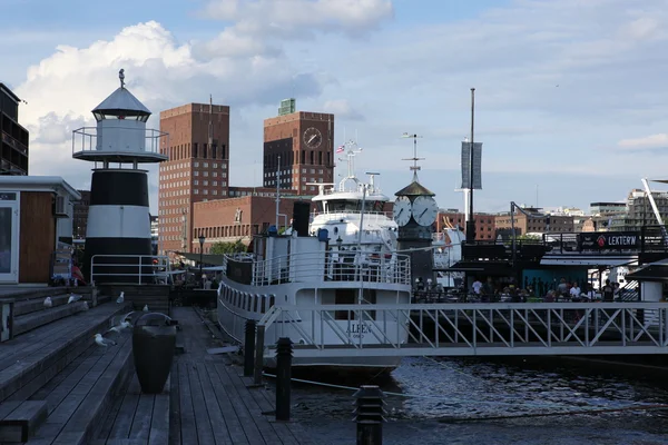 Stary port i fortecę z oslo, Norwegia — Zdjęcie stockowe