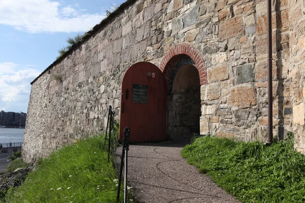 Фортеця Акерсхус розташований поблизу фіорд Осло Стокове Зображення