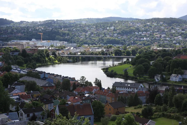 Panoramatický pohled na město trondheim — Stock fotografie