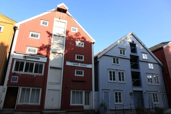 Eski ahşap evde trondheim, Norveç — Stok fotoğraf