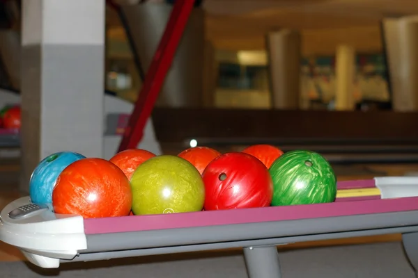 Inside shuts of the bowling center — Stock Photo, Image