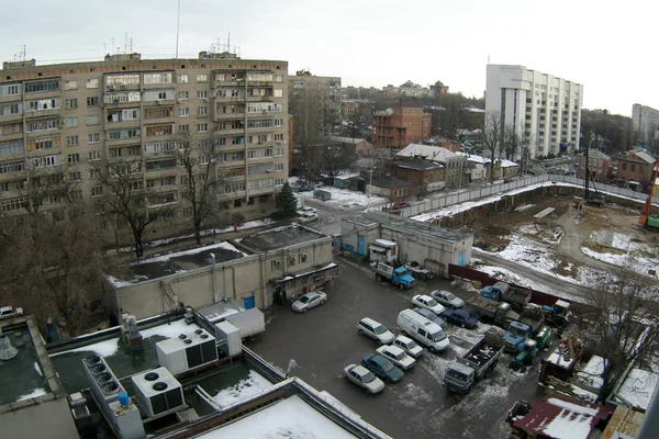 Вид з вікна на місто — стокове фото