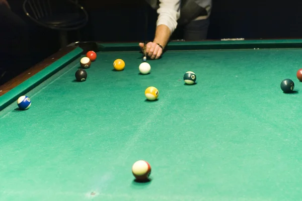 Billiard table with balls — Stock Photo, Image