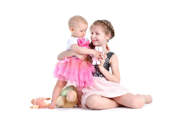 Adorable little two sisters 8 year and 11 month old — Stock Photo, Image