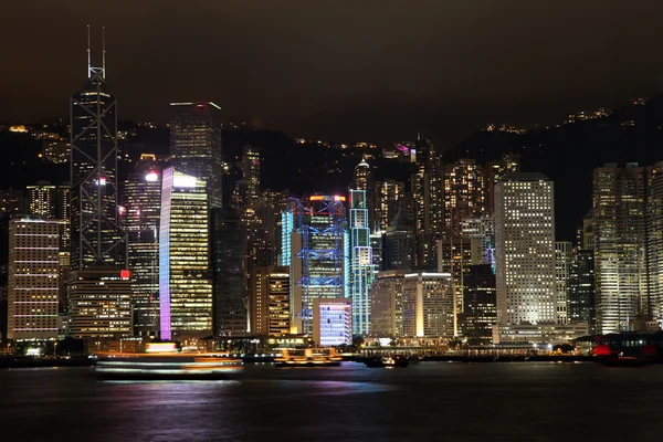 Hong Kong dans la nuit, Chine — Photo