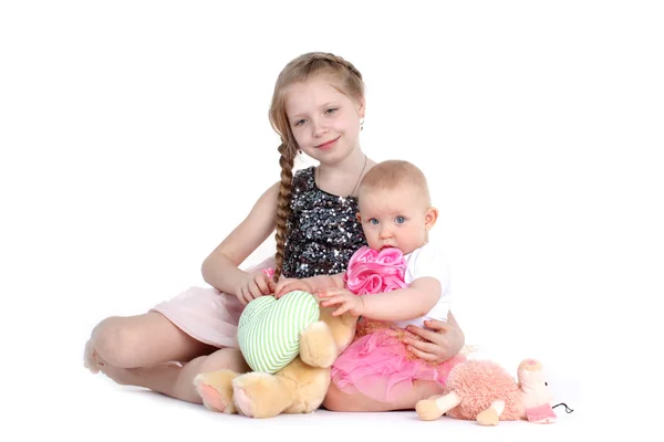 Adorable little two sisters 8 year and 11 month old — Stock Photo, Image