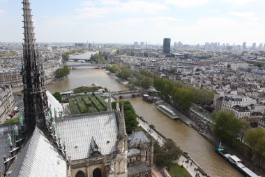 notre dame Katedrali üstten görüntüleme