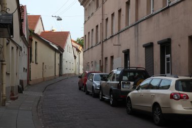 sokak vilnius eski şehirde, Litvanya.