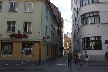 sokaklarda eski şehir, riga, Letonya