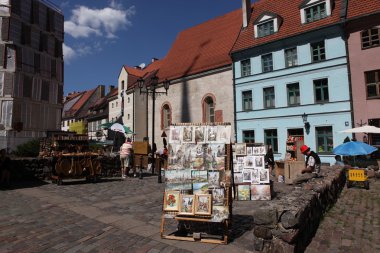 riga, Letonya eski kısmı kare
