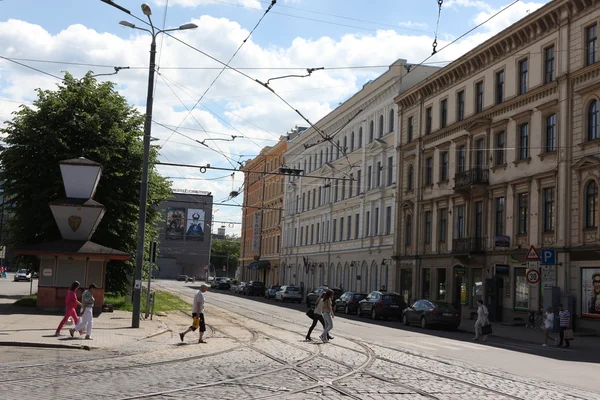 Las calles en el casco antiguo, Riga, Letonia — Foto de Stock
