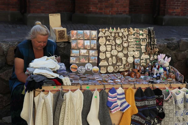 Yerel Hatıra Eşyası ticaret Riga, Letonya — Stok fotoğraf