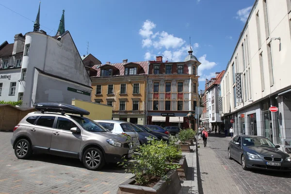 Restaurants de plein air en Lleida, Lettonie . — Photo